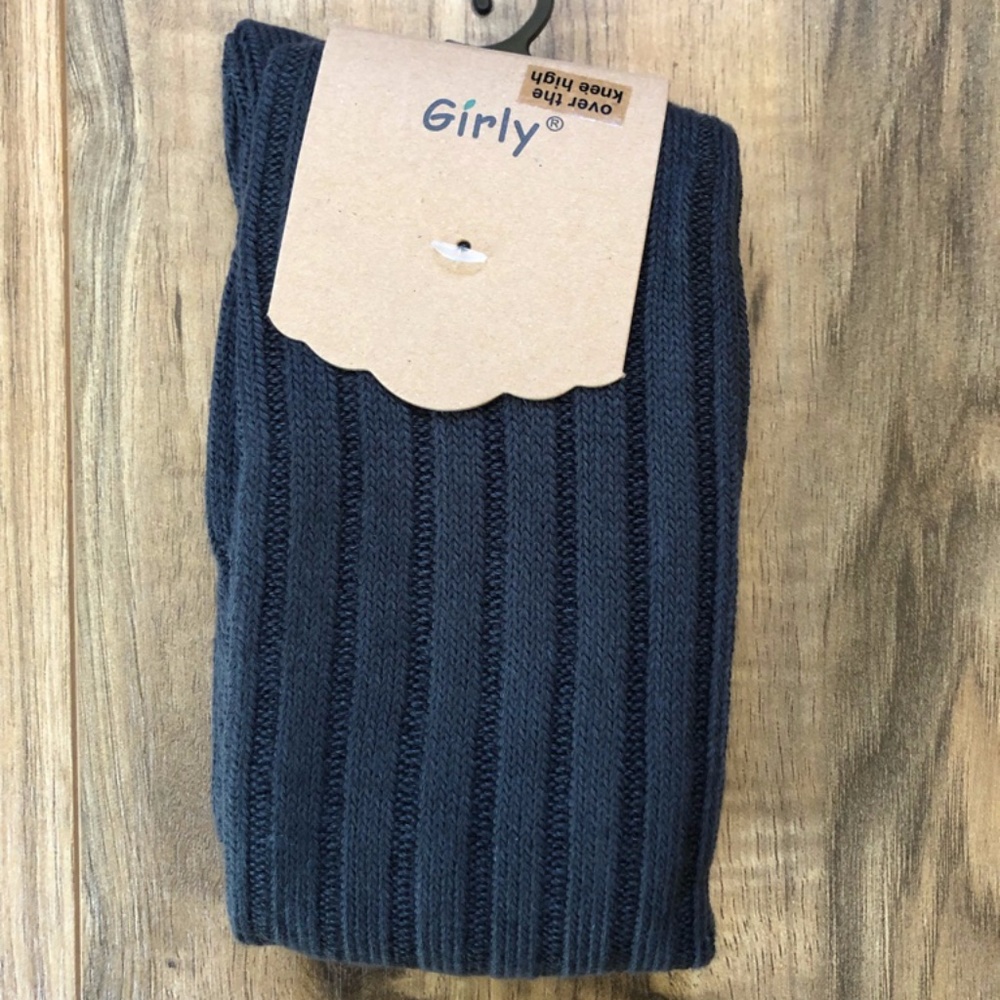 Charcoal Gray Over the Knee Socks